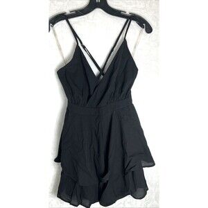 Hayden Los Angeles Women's Romper Black Layered Size Medium NEW
